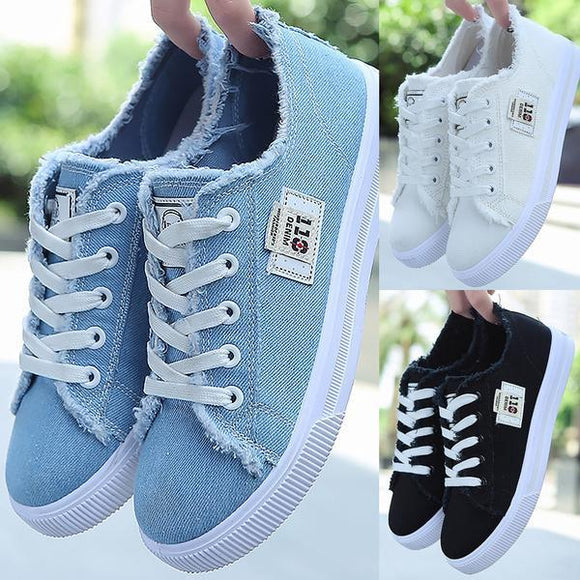 2019 Spring/Autumn Casual Canvas Lace-up Flats Shoes