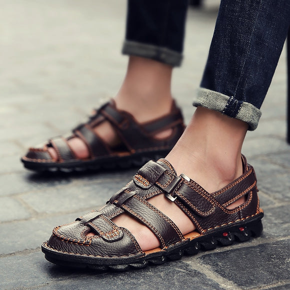 Handmade Genuine Leather Soft Sewing Sandals