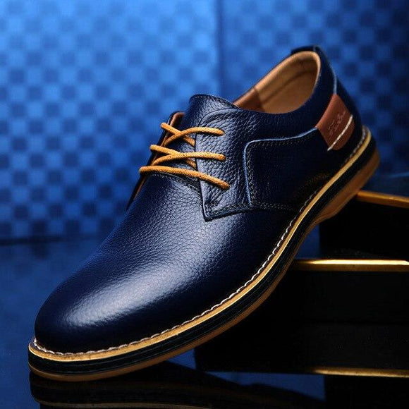 Men Oxford Shoes Genuine Leather Lace Up Office Business Casual Shoes (Buy 2 Get 5% OFF, 3 Get 10% OFF)