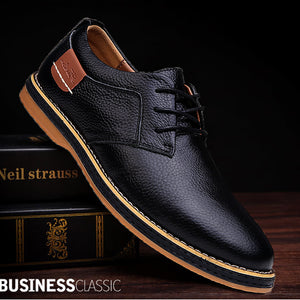Men Genuine Leather Lace Up Office Business Oxford Shoes