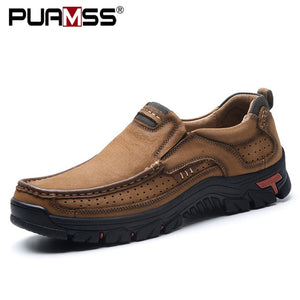 Genuine Leather Solid Spring Autumn Slip On Shoes