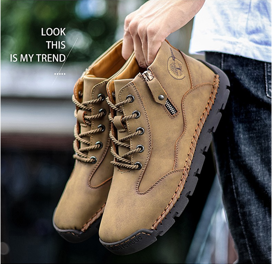 Fashion Suede Leather New Men Winter Boots