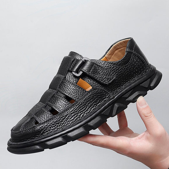 2023 Summer New Outdoor Beach Style Genuine Leather For Men Business Sandals