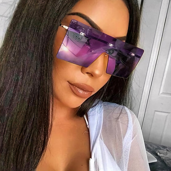 Oversized One Lens Sunglasses Fashion Shades UV400 Glasses