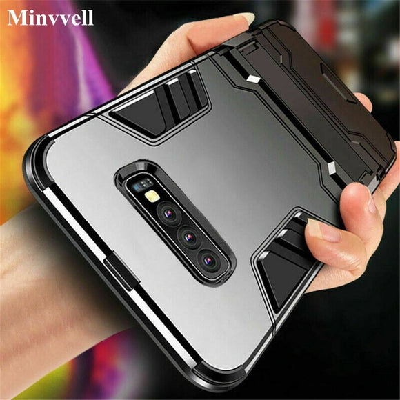 Full Shockproof Armor Silicone Edge Back Stand Case For iPhone XR X XS MAX