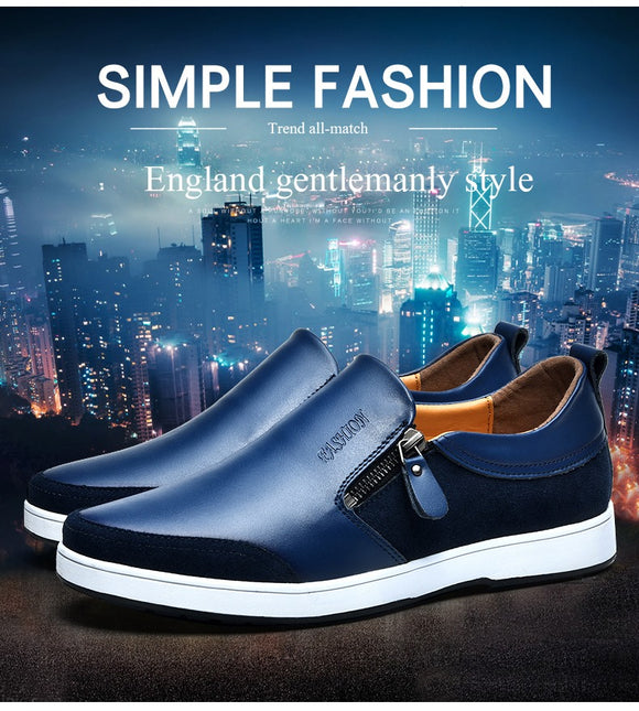 Men Shoes Genuine Leather Casual Elevator Shoes