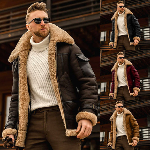 2021 New Fur One-Piece Men's Coat