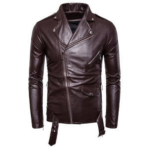 New Style Slim Fit Motorcycle Faux Leather Jacket