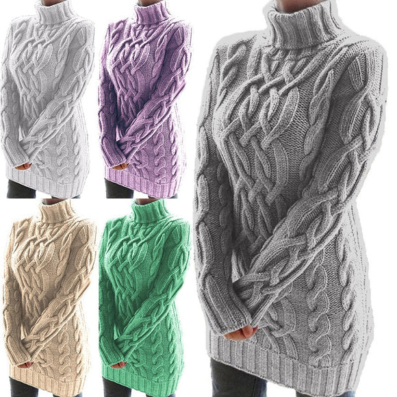 Retro Thick Thread Twist Sweater Dress