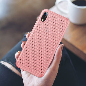 Elegant Grid Pattern Soft Silicone Phone Case for iPhone X Xs Xs Max XR