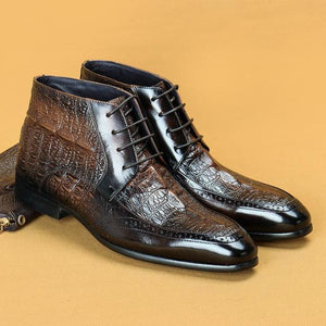 Genuine Cow Leather Men Ankle Boot Dress Shoes