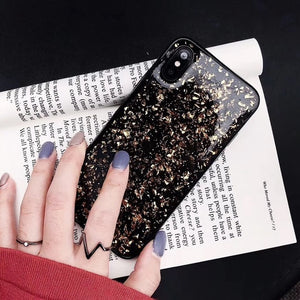 Fashion Black Bling Foil TPU Case for iPhone X XR XS MAX