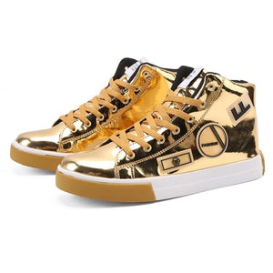 High-top Sneakers Shiny Trendy Shoes