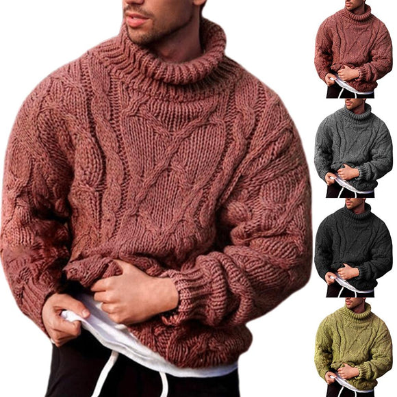 Casual Sweater Men Turtleneck Jumper Sweater Pullover