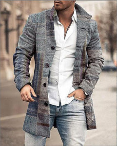 New Color Matching Slim Fit Casual Trench Coat