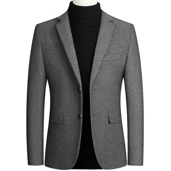 Wool Blends Suit Men Solid Coat