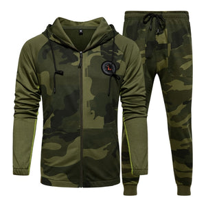 Fashion New Camo Hooded Men Tracksuit