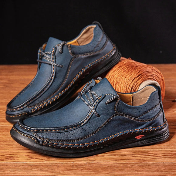 Handmade Leather Shoes Men Casual Sneakers