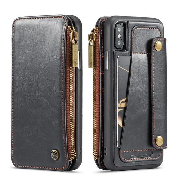 Leather Pocket Card Holder Flip Cover Case for iPhone X XR XS Max