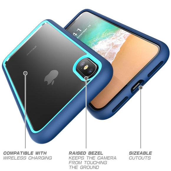 Premium Hybrid Protective Bumper + Clear Back Cover for iPhone
