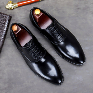 Full Grain Leather Men Vintage Italian Design Handmade Oxford Shoes