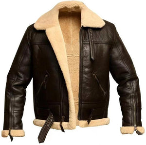 Fur Collar Thick Men Leather Jacket