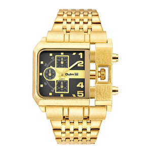 Golden Stainless Steel Luxury Male Watch