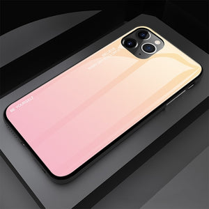 Tempered Glass Gradient Painted Case for iPhone Xs Max XR XS 11 Pro Max