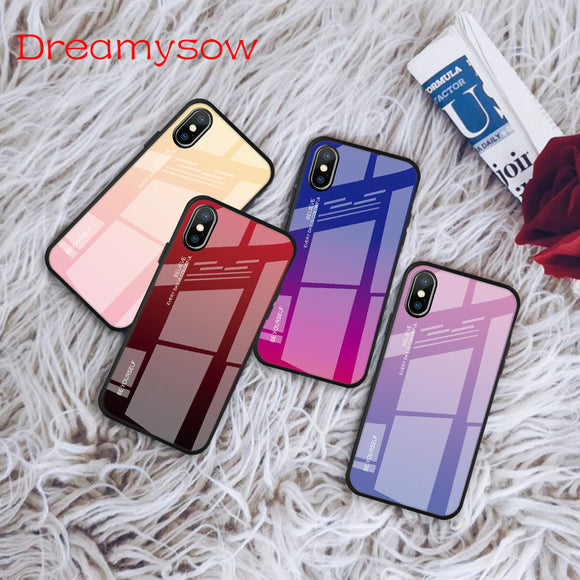 Phone Case - Gradient Tempered Glass Case for iPhone X XS XR XS Max