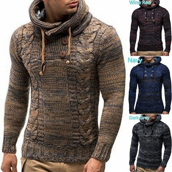 Men Warm Hooded Knitted Wear