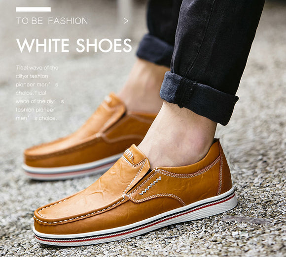 Spring Autumn Men's Moccasins Genuine Leather Flats Shoes