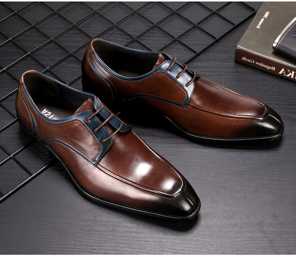 Shoes - Business Leather Oxford Lace Up Shoes