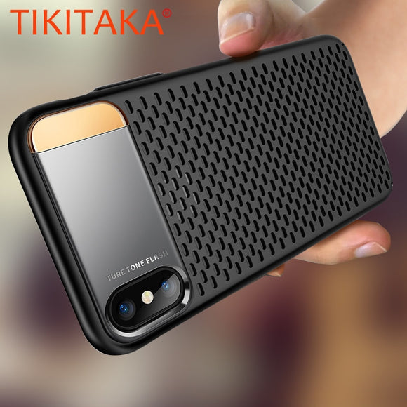 Heat Dissipation Breathable Scrub Texture Shockproof Armor Cases for iPhone X