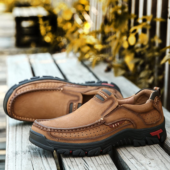 Genuine Leather Men Solid Slip On Casual Shoes