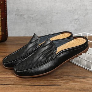 Men's Genuine Leather Men Loafers Slippers Sandals