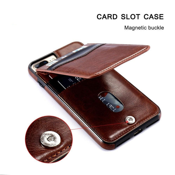 Vertical Flip Card Holder Leather Case For iPhone
