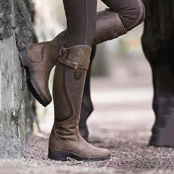 Ladies Fashion Leather Retro Casual Womans Booties