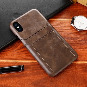 Vintage Back Cover Card Holder Wallet Phone Coque for iPhone X XS XR XS Max