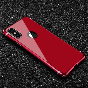 Phone Case - Ultra Thin Smooth PC Cover Aluminum Metal Frame Case for iPhone XS MAX XR X