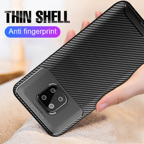 Luxury Carbon Fiber Silicone Soft Case For Huawei Mate 20 Pro Lite