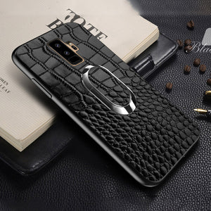 Luxury Crocodile Leather Car Magnetic Case for Samsung Galaxy S9 S8 Note 9 8