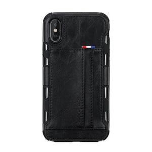 Retro Luxury Leather Card Case For iPhone X XR XS MAX
