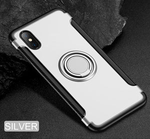 Luxury Car Magnetic Ring Shockproof Case For iPhone XR XS Max X 8