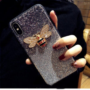 Luxury Metal Diamond Bee Glitter phone case