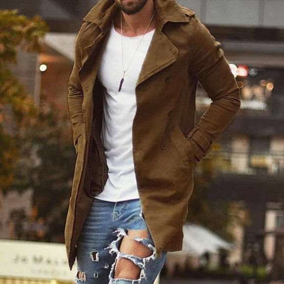 New Trench Male Classic Long Trench Coat
