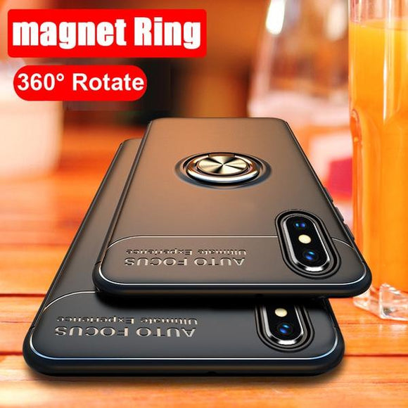Ultra Thin TPU Kickstand with Car Magnet Armor Shockproof Ring Case for iPhone11 11Pro 11 Pro max  XS MAX XR XS 6 7 8 Plus