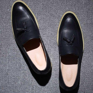 Shoes - High Quality Men's Vintage Tassel Leather Loafers