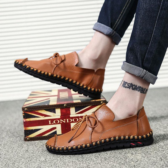 Men's Shoes - Genuine Leather Flat Anti-Slip Moccasins Shoes