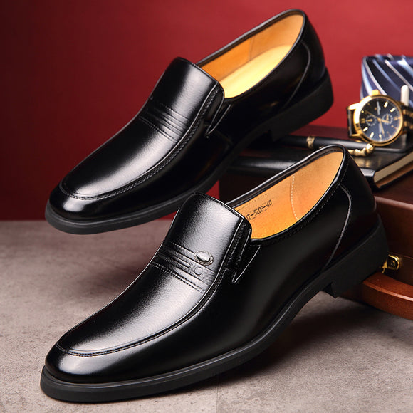 Men High Increasing Heel Split Leather Business Oxfords Shoes
