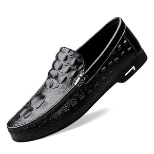 Men Leather Flats New Alligator Design Men Penny Loafers